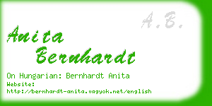 anita bernhardt business card